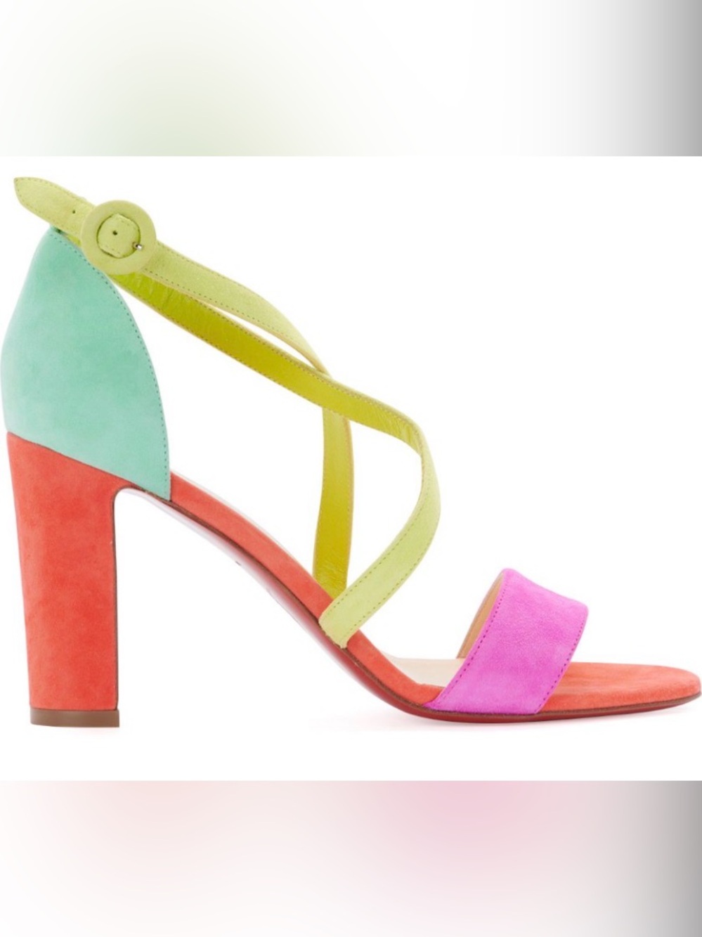 Christian Louboutin Loubi Bee 85, sz36.5 strappy summer sandals block heel